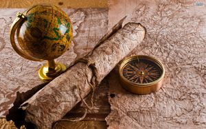 Preview wallpaper globe, map, table, travel