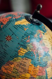 Preview wallpaper globe, map, travel, blur, countries, continents