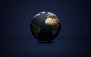 Preview wallpaper globe, planet, continents, dark background
