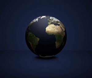 Preview wallpaper globe, planet, continents, dark background