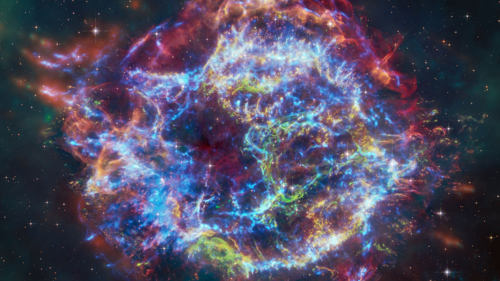 2048x1152 Wallpaper glow, space, stars, galaxy