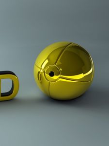 Preview wallpaper gold, letters, ball, surface