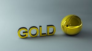 Preview wallpaper gold, letters, ball, surface