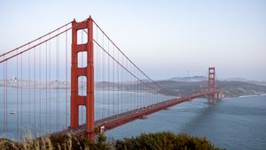 Preview wallpaper golden gate, bridge, water, horizon