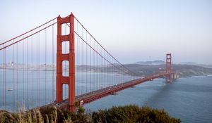 Preview wallpaper golden gate, bridge, water, horizon
