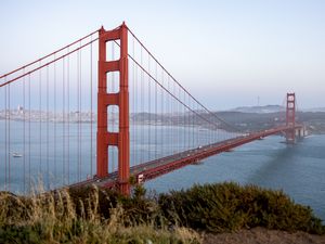 Preview wallpaper golden gate, bridge, water, horizon