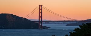 Preview wallpaper golden gate, bridge, water, sunset, landscape