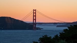 Preview wallpaper golden gate, bridge, water, sunset, landscape