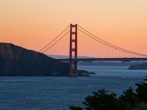 Preview wallpaper golden gate, bridge, water, sunset, landscape