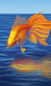 Preview wallpaper goldfish, fish, art, water