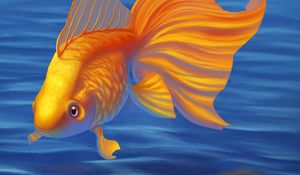 Preview wallpaper goldfish, fish, art, water