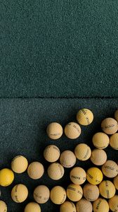 Preview wallpaper golf, balls, lawn, green, yellow