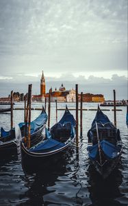 Preview wallpaper gondolas, boats, water, city, venice, italy