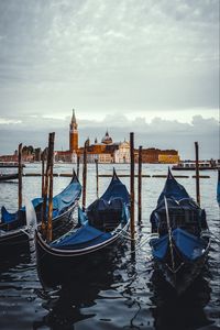 Preview wallpaper gondolas, boats, water, city, venice, italy