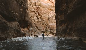 Preview wallpaper gorge, mountains, loneliness, lonely, travel