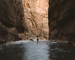 Preview wallpaper gorge, mountains, loneliness, lonely, travel