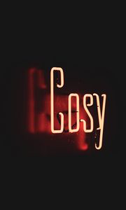 Preview wallpaper gosy, neon, text, light, red, dark