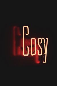 Preview wallpaper gosy, neon, text, light, red, dark