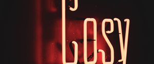 Preview wallpaper gosy, neon, text, light, red, dark