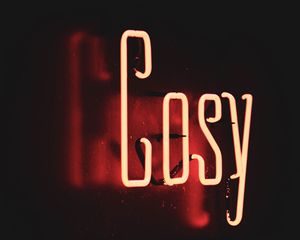 Preview wallpaper gosy, neon, text, light, red, dark