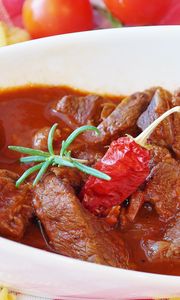 Preview wallpaper goulash, meat, beef, sauce, pasta