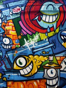 Preview wallpaper graffiti, art, bright, wall