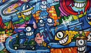 Preview wallpaper graffiti, art, bright, wall
