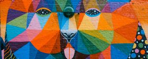 Preview wallpaper graffiti, art, muzzle, wall