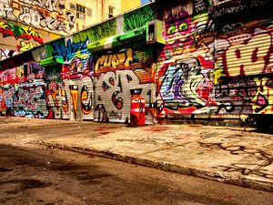 Preview wallpaper graffiti, asphalt, wall