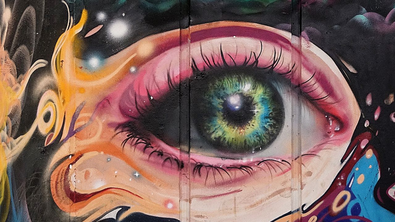 Wallpaper graffiti, eye, art, pupil, eyelashes