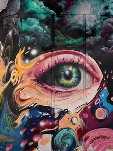 Preview wallpaper graffiti, eye, art, pupil, eyelashes