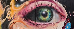 Preview wallpaper graffiti, eye, art, pupil, eyelashes