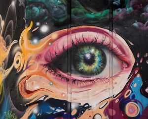 Preview wallpaper graffiti, eye, art, pupil, eyelashes