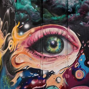 Preview wallpaper graffiti, eye, art, pupil, eyelashes