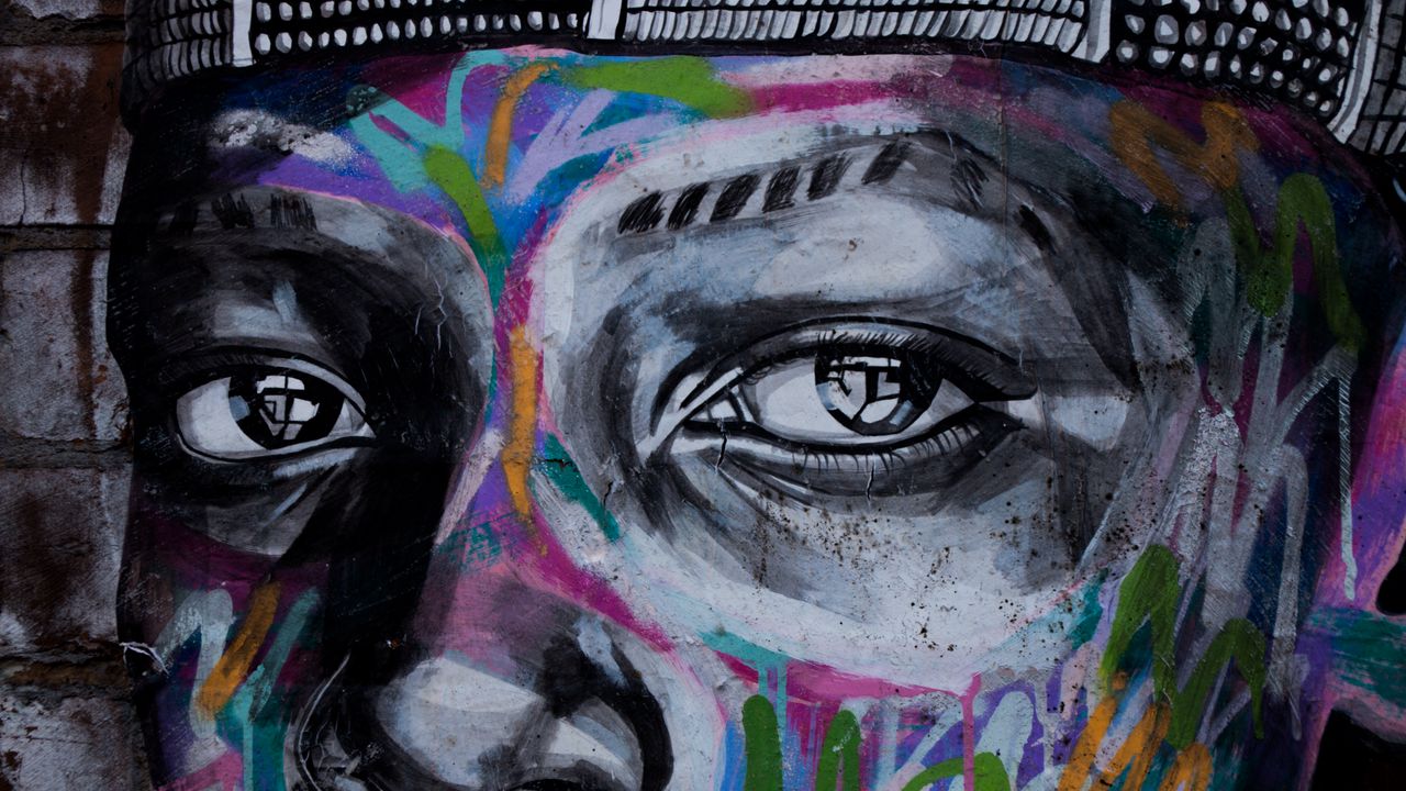Wallpaper graffiti, eyes, art, street art