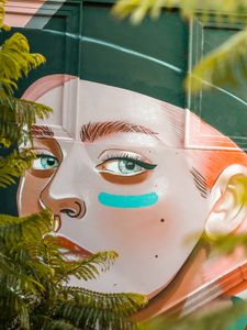 Preview wallpaper graffiti, girl, face, art, street art