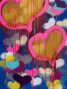 Preview wallpaper graffiti, hearts, love, paint