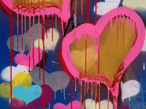 Preview wallpaper graffiti, hearts, love, paint