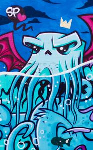 Preview wallpaper graffiti, octopus, street art