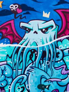 Preview wallpaper graffiti, octopus, street art