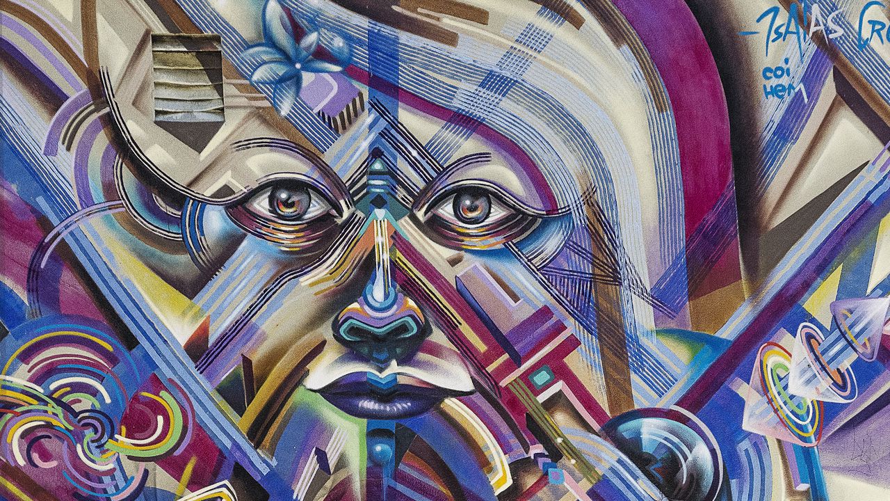 Wallpaper graffiti, street art, face, grunge
