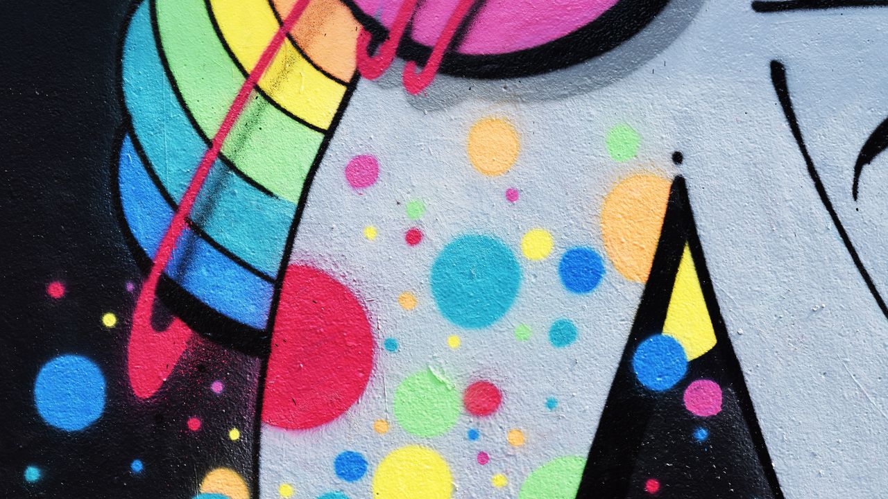 Wallpaper graffiti, wall, paint, colorful
