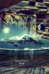 Preview wallpaper grafreal, rodrigo zenteno, planet, water, world, earth