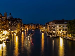 Preview wallpaper grand canal, venice, italy, canal, freezelight, night