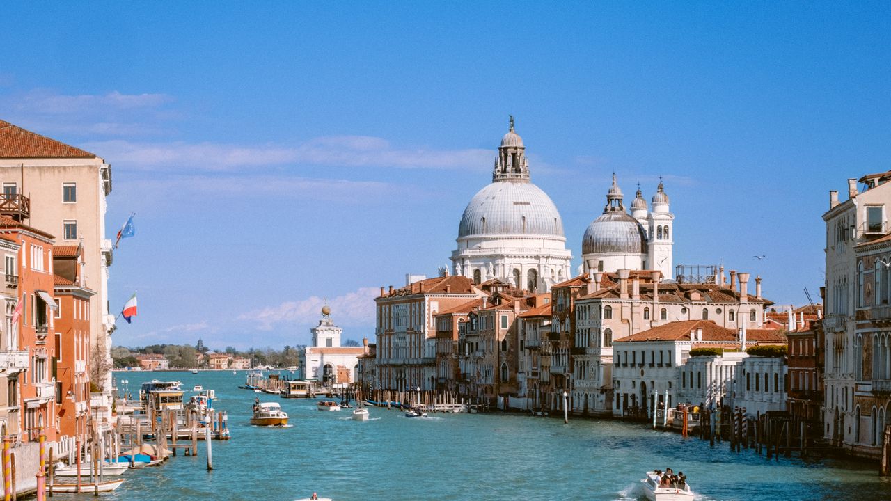 Wallpaper grand canal, venice italy, canal, boats, buildings