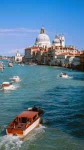 Preview wallpaper grand canal, venice italy, canal, boats, buildings