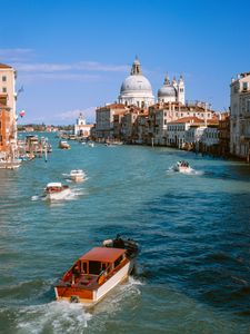 Preview wallpaper grand canal, venice italy, canal, boats, buildings