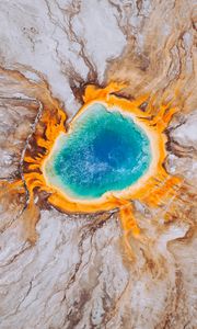 Preview wallpaper grand prismatic spring, surface, scenic, wyoming, united states