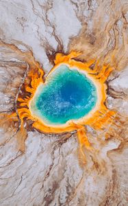 Preview wallpaper grand prismatic spring, surface, scenic, wyoming, united states