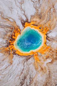 Preview wallpaper grand prismatic spring, surface, scenic, wyoming, united states